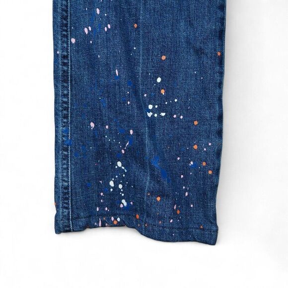 7 For All Mankind Paint Splatter Medium Wash Bootcut Jeans Women's 26 - Picture 11 of 13